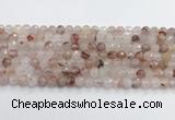 CPQ318 15.5 inches 6mm faceted round pink quartz beads