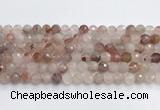 CPQ319 15.5 inches 8mm faceted round pink quartz beads