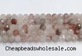 CPQ320 15.5 inches 10mm faceted round pink quartz beads