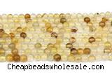 CPQ350 15.5 inches 4mm round yellow quartz gemstone beads