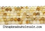 CPQ351 15.5 inches 6mm round yellow quartz gemstone beads