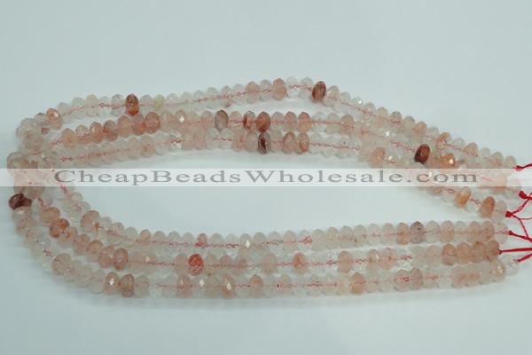 CPQ38 15.5 inches 5*8mm faceted rondelle natural pink quartz beads