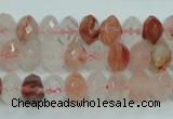 CPQ39 15.5 inches 6*10mm faceted rondelle natural pink quartz beads