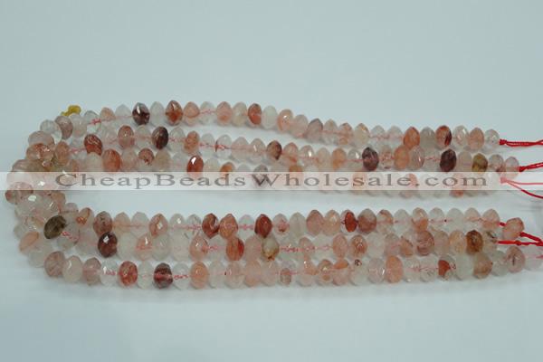 CPQ39 15.5 inches 6*10mm faceted rondelle natural pink quartz beads