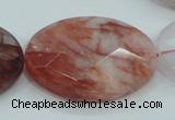 CPQ65 15.5 inches 30*40mm faceted oval natural pink quartz beads