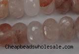 CPQ71 15.5 inches 12*18mm faceted rondelle natural pink quartz beads