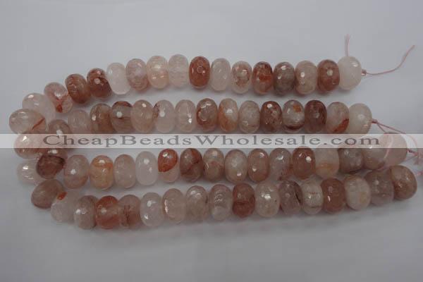 CPQ71 15.5 inches 12*18mm faceted rondelle natural pink quartz beads