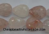 CPQ76 15.5 inches 15*20mm faceted teardrop natural pink quartz beads