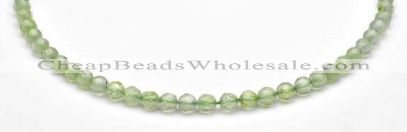 CPR04 A+ grade 6mm faceted round natural prehnite stone beads