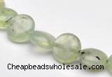 CPR07  A grade 10mm flat round natural prehnite gemstone beads