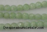 CPR112 15.5 inches 8mm faceted round natural prehnite beads wholesale