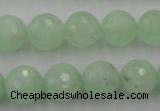 CPR115 15.5 inches 14mm faceted round natural prehnite beads wholesale