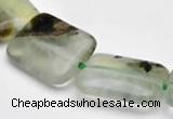 CPR14 A- grade 13*18mm rectangle natural Prehnite gemstone beads