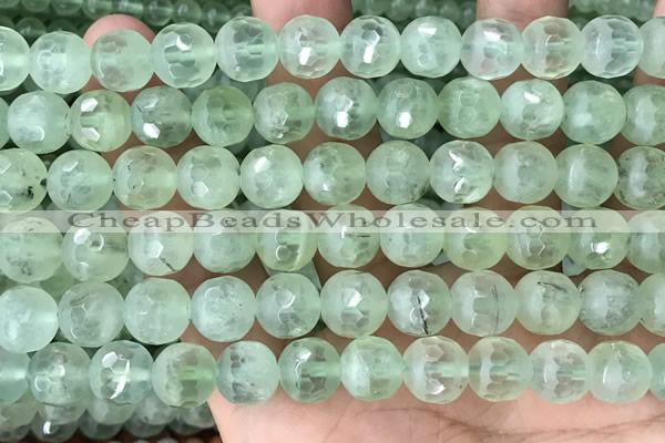 CPR366 15.5 inches 8mm faceted round prehnite gemstone beads