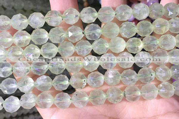 CPR378 15.5 inches 10mm faceted nuggets prehnite gemstone beads