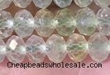 CPR380 15.5 inches 4*6mm faceted rondelle prehnite gemstone beads