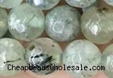 CPR421 15.5 inches 8mm faceted round prehnite beads wholesale