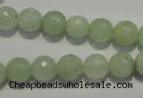 CPR53 15.5 inches 10mm faceted round natural prehnite beads