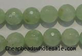 CPR54 15.5 inches 12mm faceted round natural prehnite beads