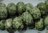 CPS03 15.5 inches 13*18mm rondelle green peacock stone beads wholesale