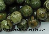 CPS112 15.5 inches 12mm round green peacock stone beads wholesale