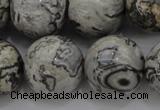 CPT190 15.5 inches 14mm round grey picture jasper beads wholesale