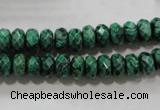 CPT222 15.5 inches 5*8mm faceted rondelle green picture jasper beads