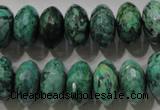 CPT225 15.5 inches 9*16mm faceted rondelle green picture jasper beads