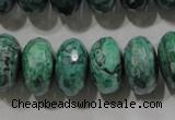 CPT226 15.5 inches 10*18mm faceted rondelle green picture jasper beads