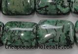 CPT250 15.5 inches 18*25mm rectangle green picture jasper beads