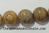 CPT458 15.5 inches 20mm round picture jasper beads wholesale