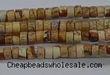 CPT461 15.5 inches 2*4mm heishi picture jasper beads wholesale