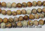 CPT501 15.5 inches 6mm faceted round picture jasper beads wholesale