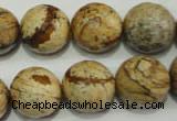 CPT506 15.5 inches 16mm faceted round picture jasper beads wholesale