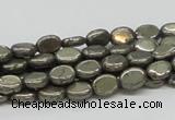 CPY11 16 inches 6*8mm oval pyrite gemstone beads wholesale