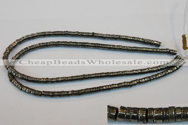 CPY115 15.5 inches 3*6mm heishi pyrite gemstone beads wholesale