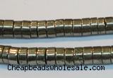 CPY116 15.5 inches 4*8mm heishi pyrite gemstone beads wholesale