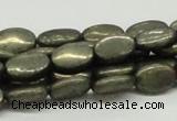 CPY12 16 inches 10*14mm oval pyrite gemstone beads wholesale