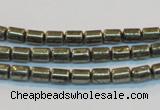 CPY120 15.5 inches 4*6mm tube pyrite gemstone beads wholesale