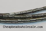 CPY125 15.5 inches 4*6mm tube pyrite gemstone beads wholesale