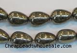 CPY133 15.5 inches 10*14mm teardrop pyrite gemstone beads wholesale