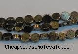 CPY150 15.5 inches 6mm coin pyrite gemstone beads wholesale