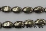 CPY231 15.5 inches 8*12mm oval pyrite gemstone beads wholesale