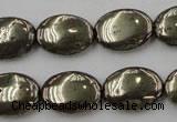 CPY234 15.5 inches 13*18mm oval pyrite gemstone beads wholesale