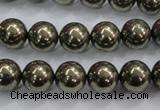 CPY24 16 inches 12mm round pyrite gemstone beads wholesale