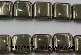 CPY252 15.5 inches 14*14mm square pyrite gemstone beads wholesale