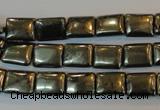 CPY320 15.5 inches 8*10mm rectangle pyrite gemstone beads wholesale