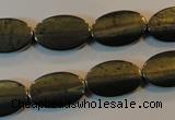 CPY334 15.5 inches 10*16mm twisted oval pyrite gemstone beads