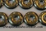 CPY339 15.5 inches 18mm donut pyrite gemstone beads wholesale