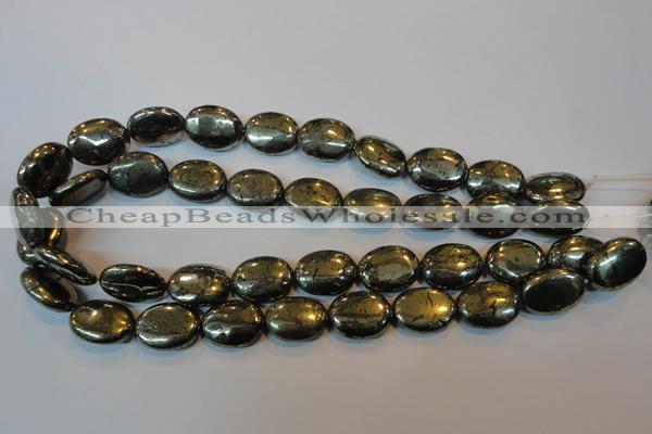 CPY34 16 inches 15*20mm oval pyrite gemstone beads wholesale